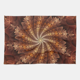 Warm Färg, Trippy Modern Fractal Art Mönster Kökshandduk