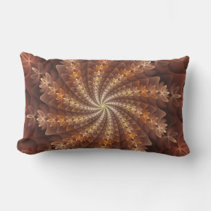 Warm Färg, Trippy Modern Fractal Art Mönster Lumbarkudde