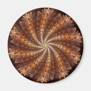 Warm Färg, Trippy Modern Fractal Art Mönster Magnet