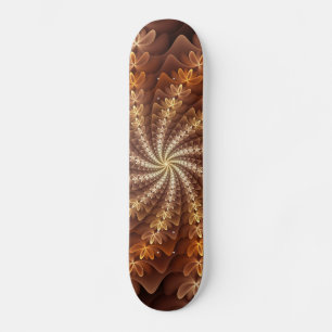 Warm Färg, Trippy Modern Fractal Art Mönster Mini Skateboard Bräda 18,5 Cm