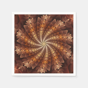 Warm Färg, Trippy Modern Fractal Art Mönster Pappersservett