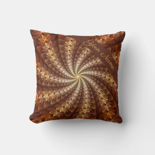 Warm Färg, Trippy Modern Fractal Mönster Namn Kudde
