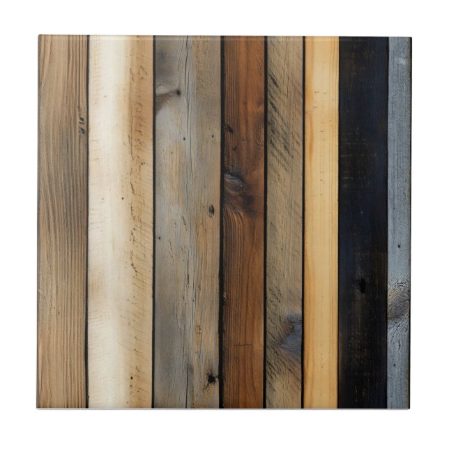 Warm Färg Wooden Board Mönster Kakelplatta (Framsidan)