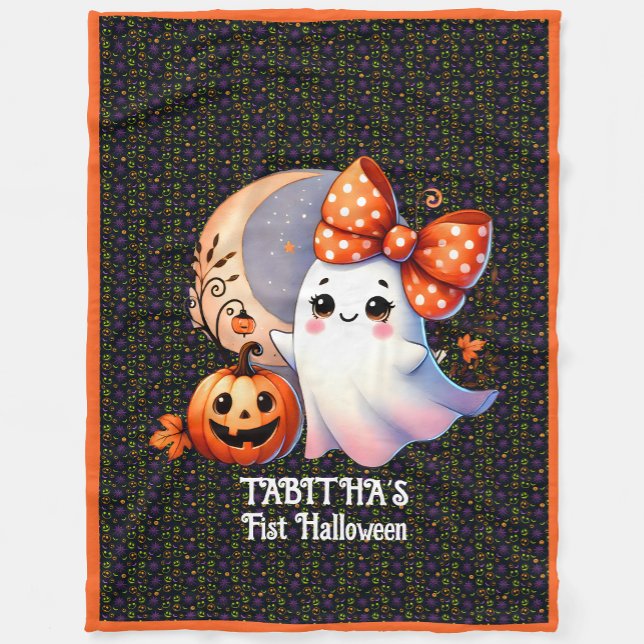 Warm First Halloween Lägg till Namn Baby Fleecefilt (Skapare uppladdad)