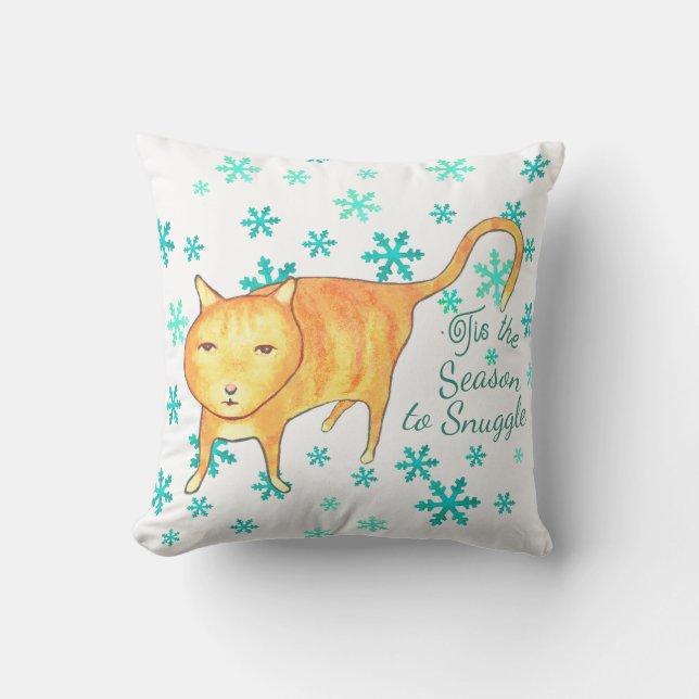 Warm Fuzzies & Winter Flurries Christmas Cat Kudde (Framsida)