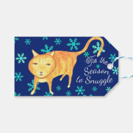 Warm Fuzzies & Winter Flurries Christmas Cat Presentetikett