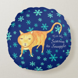 Warm Fuzzies & Winter Flurries Christmas Cat Rund Kudde