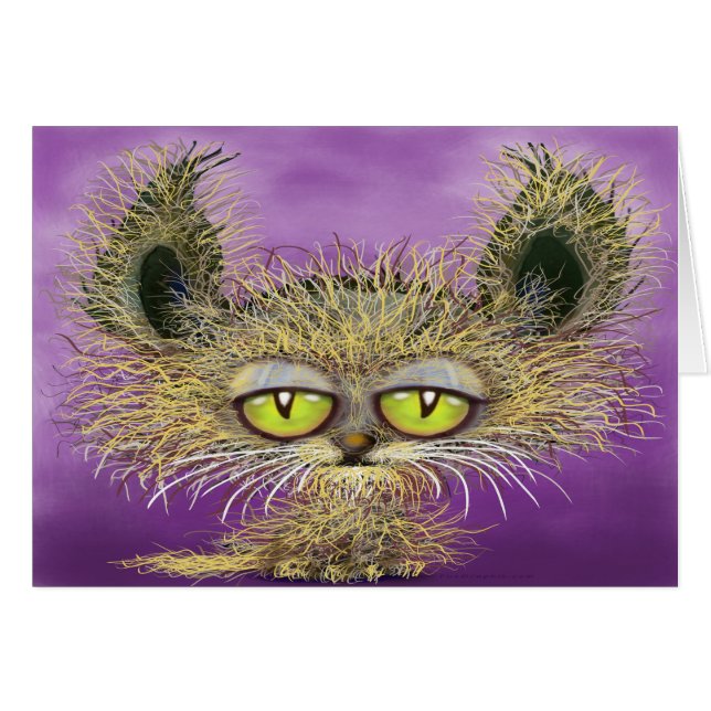 Warm Fuzzy Kitten Hälsningskort (Framsidan Horizontal)