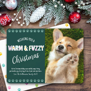 Warm Fuzzy Pet-julfotopatypgrafi, Grönt Julkort
