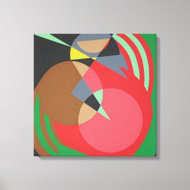Warm Geometric Abstract Canvas Print (Framsida)