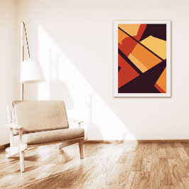 Warm Geometric Abstract Wall Art  Poster