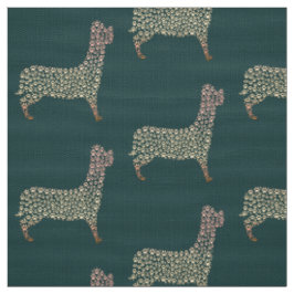 Warm Gold Gradient Paw Print Dog Silhouette Fabric Tyg