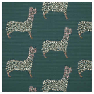 Warm Gold Gradient Paw Print Dog Silhouette Fabric Tyg