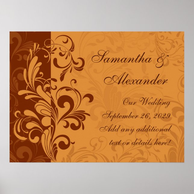 Warm Golden Autumn Swirl Poster (Framsidan)