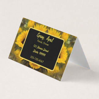 Warm Golden Solros Anpassningsbar Visitkort