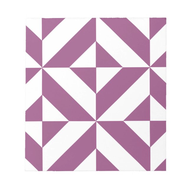 Warm Grape Geometric Deco Cube Mönster Anteckningsblock (Framsida)