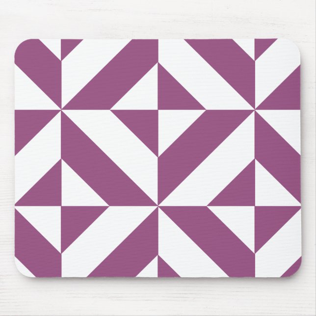 Warm Grape Geometric Deco Cube Mönster Musmatta (Framsidan)