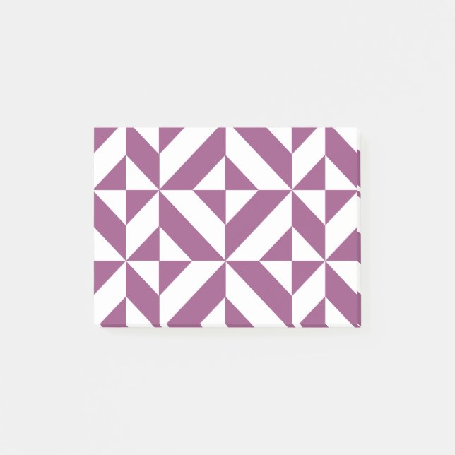 Warm Grape Geometric Deco Cube Mönster Post-it Block (Framsida)