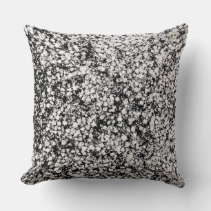 Warm Grått Black White Speckled Mosaic Abstrakt Kudde