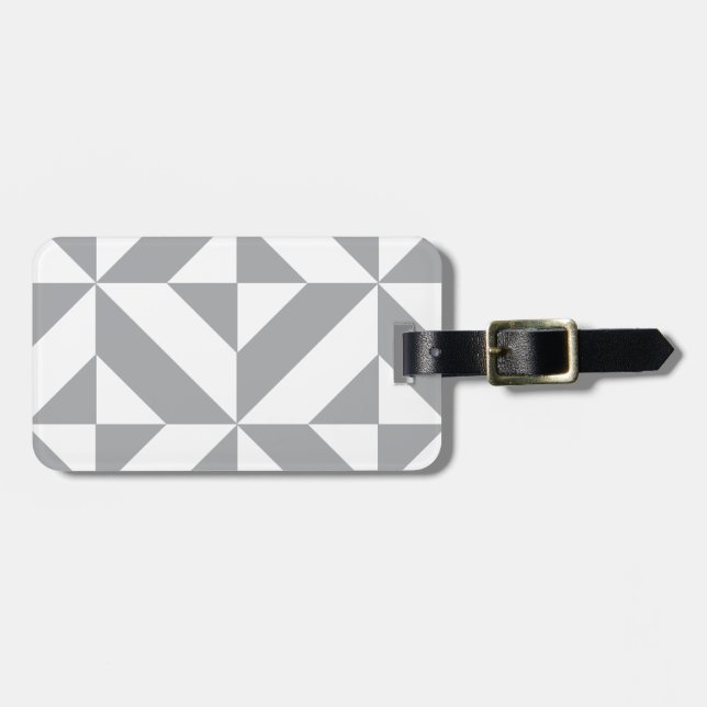 Warm Grått Geometric Deco Cube Mönster Bagagebricka (Horisontell Framsida)