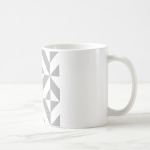 Warm Grått Geometric Deco Cube Mönster Kaffemugg