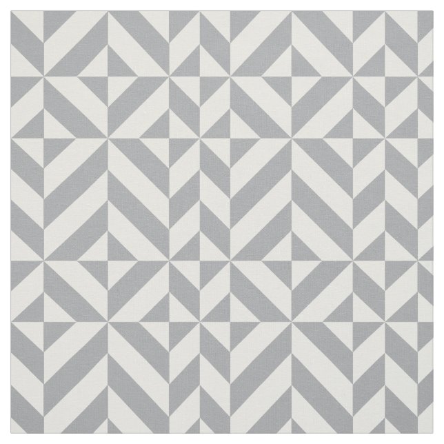 Warm Grått Geometric Deco Cube Mönster Tyg (Provkarta)
