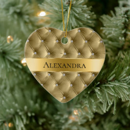 Warm Guld Luxury faux Velvet jul Julgransprydnad Keramik