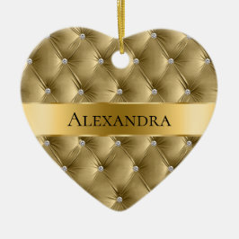 Warm Guld Luxury faux Velvet jul Julgransprydnad Keramik