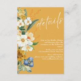 Warm gult Vår Garden Wildblommor bröllop Tilläggskort