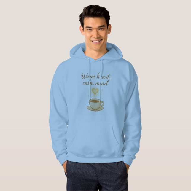 Warm Heart Calm Mind Cozy Hoodie (Hel framsida)