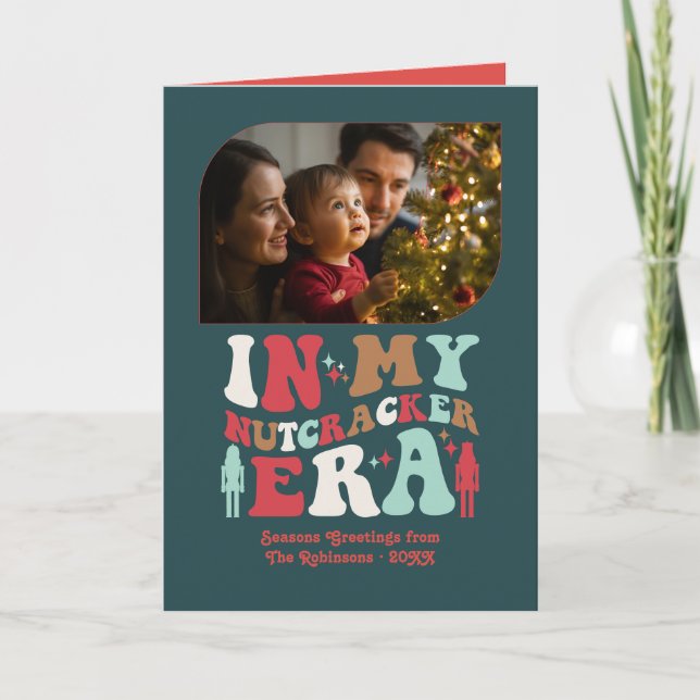 Warm Hearth Fun Retro Christmas Photos Helgkort (Framsida)