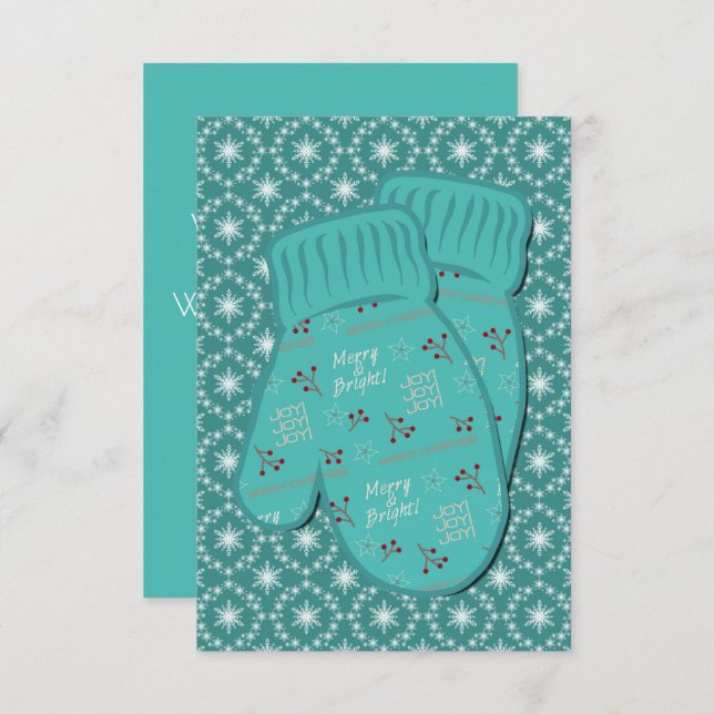 Warm Helgdag jul Mittens (Fram/baksida)