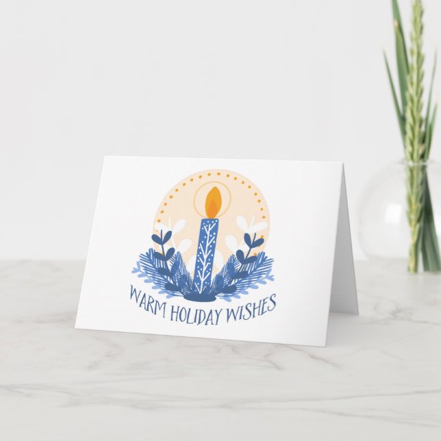 Warm Helgdag Önskemål Corporate Helgdag Candle Kort (Framsida)