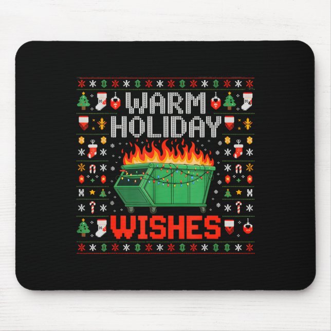 Warm Holiday Wishes Dumpster Fire Ugly Christmas S Musmatta (Framsidan)