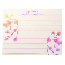 Warm Hues Watercolor Flowers Lining
