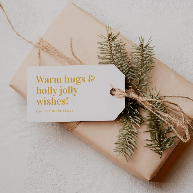 Warm Hugs | Cute-jul Presentetikett (Skapare uppladdad)