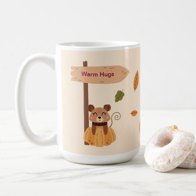 Warm Hugs - Mysiga trädjur hösten Kaffemugg (Med munk)
