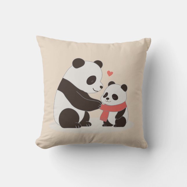 Warm Hugs Panda Kärlek Kudde (Framsida)