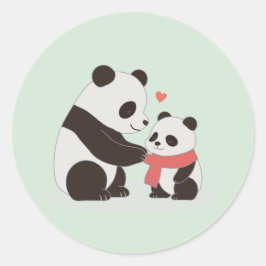 Warm Hugs Panda Kärlek Runt Klistermärke