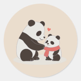 Warm Hugs Panda Kärlek Runt Klistermärke