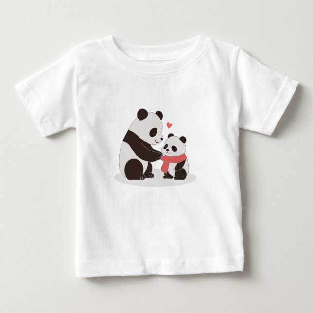 Warm Hugs Panda Kärlek T Shirt (Framsida)