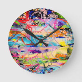 Warm Layers by Lydia's Art Sangria Rund Klocka