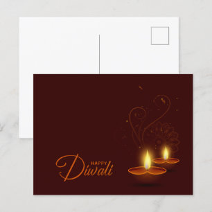 Warm Ljus Lycklig Diwali Vykort