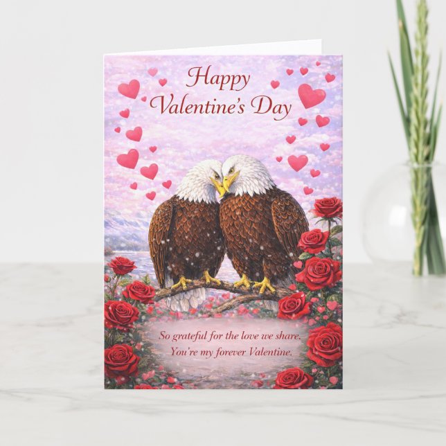 Warm & Loving Bald Eagles Valentine’s Day Greeting Helgkort (Framsida)