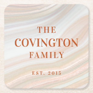 Warm Marble Geode Underlägg Papper Kvadrat