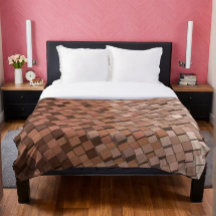 Warm Mocca Mousse 3D Cube Mönster Blanket
