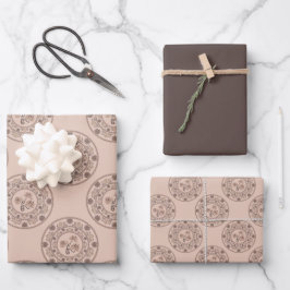 Warm Mocha Rococo Revival Lotus Polka Dot Mandala