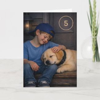 Warm Moments Boy and Dog Birthday Card Kort