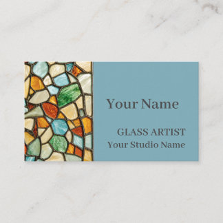 Warm Mosaic Stained Glass Business Card Visitkort