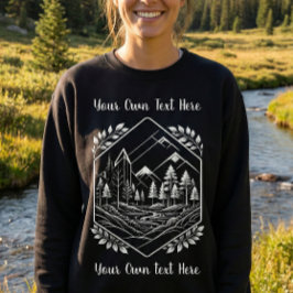 Warm Mountain Hexagon Forest Your Text T Shirt